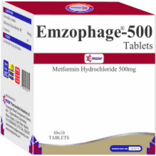 Emzophage Metformin 500mg Tablets